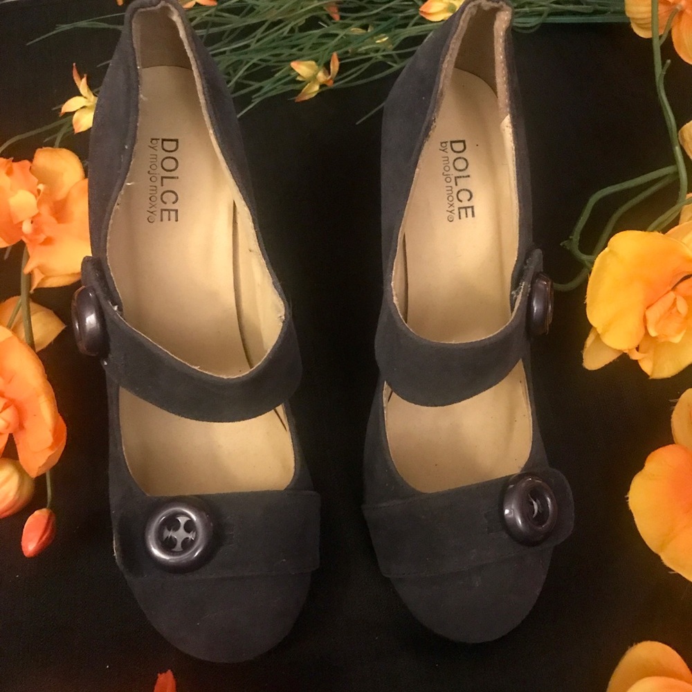 Mojo Moxy Blue Suede Heels - Picture 3 of 7